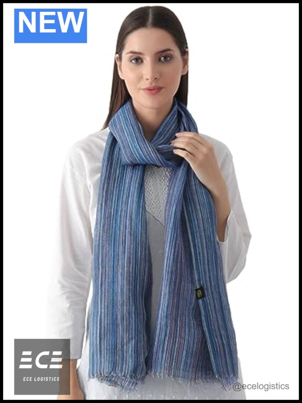 100% Pure Linen Handloomed Ikat Weave Wrap Scarf Stole Airy Pashmina
